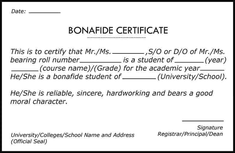 Bonafide Certificate Application Format for Students Bonafide Certificate Application Format for Students